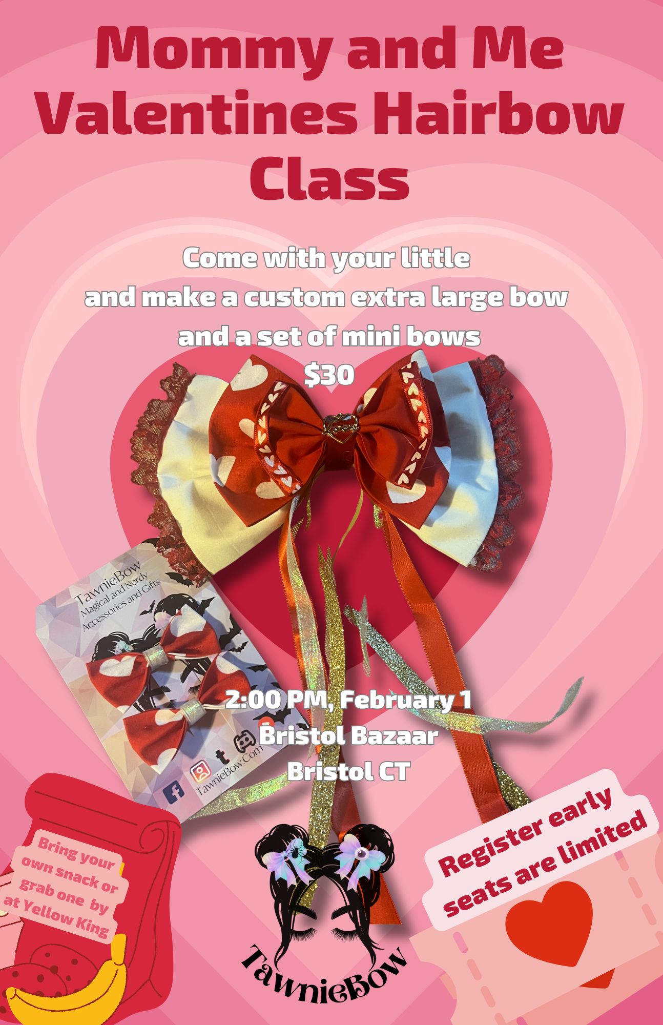 Mommy and Me Valentines Hairbow Class